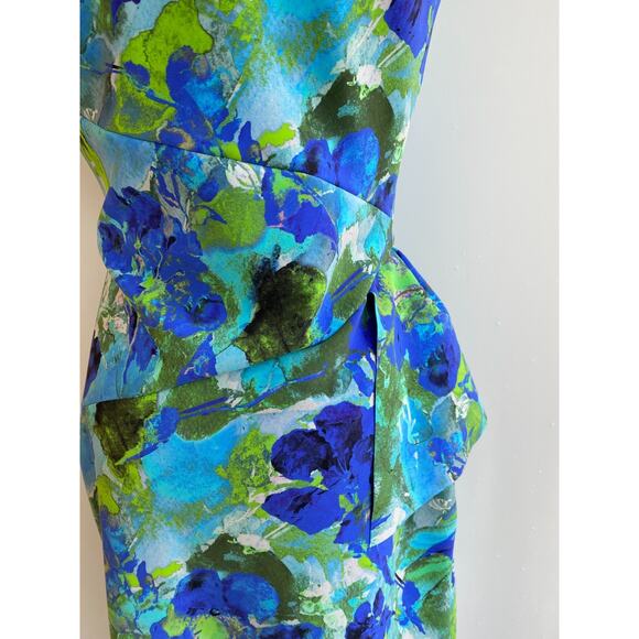 Chiara Boni La Petite Robe Dilone Floral Ruffle Mid Length Dress Size 42, US 6 - Picture 10 of 12